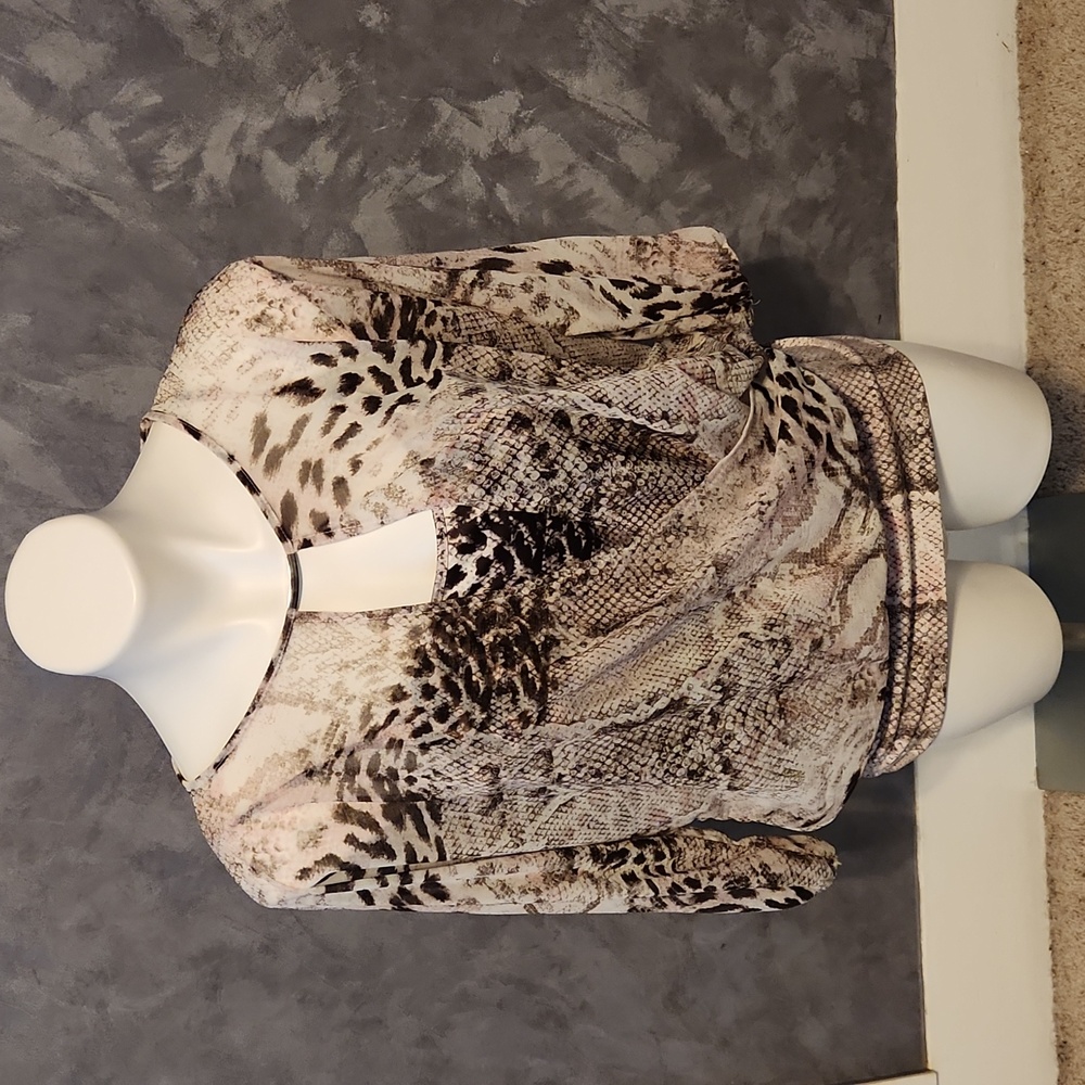 Jennifer Lopez Sheer Look Double Layer Blouse Sz MD